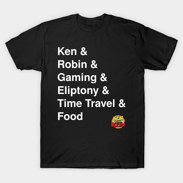 Ken & Robin & Gaming White Letters T-Shirt by kenrobin